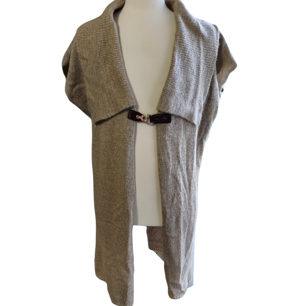 One A Women's Beige Sweater / Cardigan / Duster With Buckle Size Medium